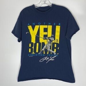 Another Yeli Bomb Christian Yelich Milwaukee Brewers Blue Tshirt Size Small